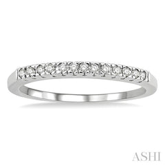 1/10 Ctw Round Cut Diamond Wedding Band in 10K White Gold