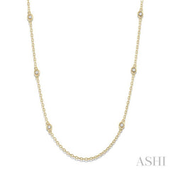 1/5 Ctw Round Cut Diamond Fashion Necklace in 14K Yellow Gold