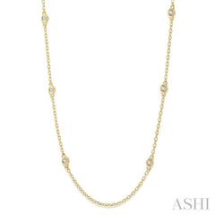 1/5 Ctw Round Cut Diamond Fashion Necklace in 14K Yellow Gold