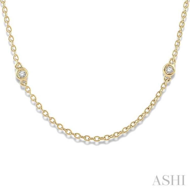 1/5 Ctw Round Cut Diamond Fashion Necklace in 14K Yellow Gold