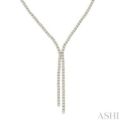 8 7/8 Ctw Y-Shape Round Cut Diamond Tennis Necklace in 14K Yellow Gold