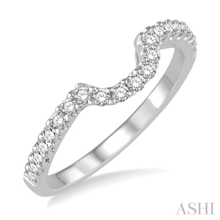 1/3 Ctw Round Cut Diamond Wedding band in 14K White Gold