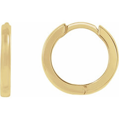 14K Yellow Gold Hinged 10 mm Hoop Earrings