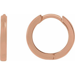 14K Rose Gold Hinged 10 mm Hoop Earring