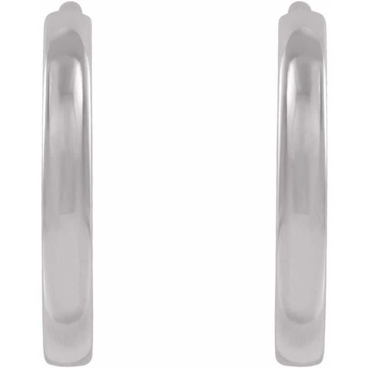 14K White Gold Hinged 10 mm Hoop Earrings
