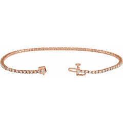 14K Rose Gold 1 CTW Lab-Grown Diamond Line 7 1/4" Bracelet
