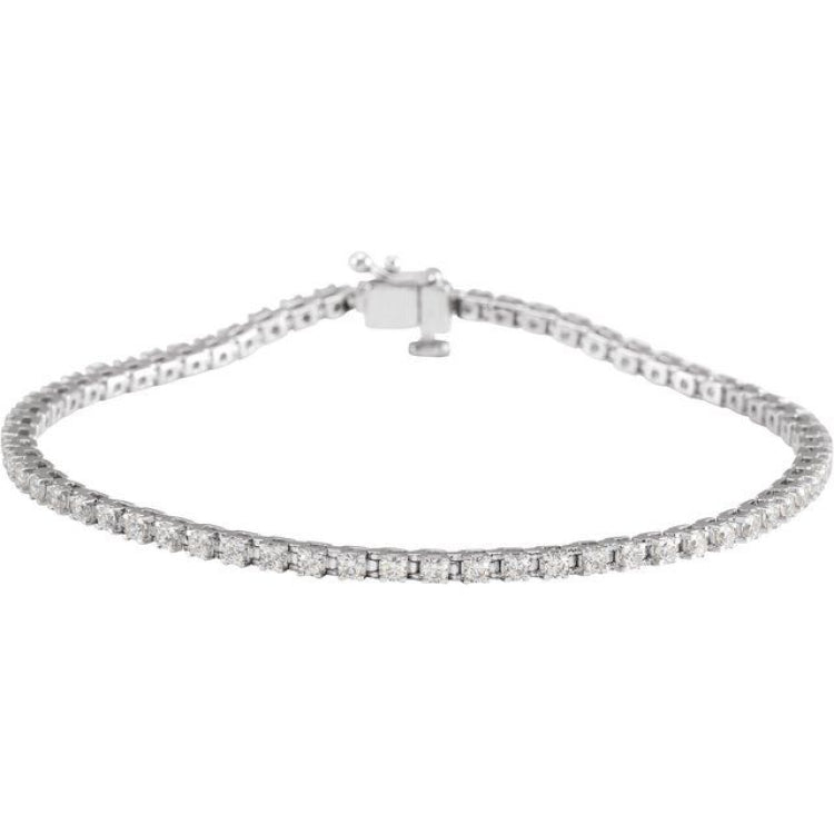 14K White Gold 2 CTW Lab-Grown Diamond Line 7 1/4" Bracelet