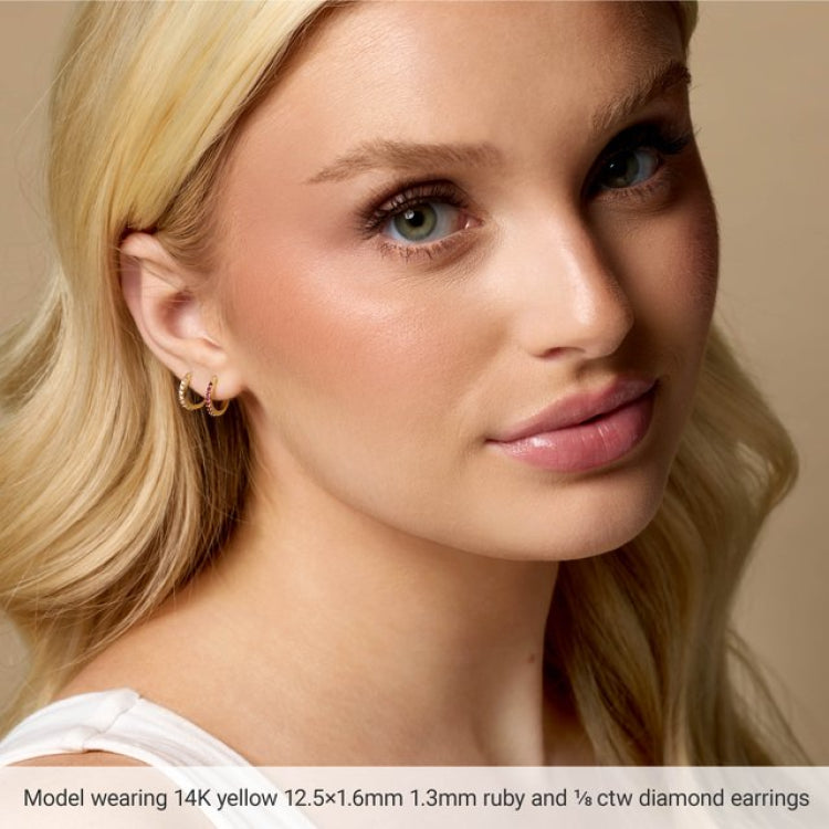 Sterling Silver 1/6 CTW Natural Diamond Hinged 15 mm Hoop Earrings