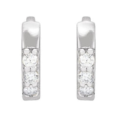 Sterling Silver .05 CTW Natural Diamond Hinged 8 mm Hoop Earrings
