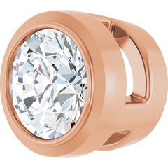 14K Rose Gold 1/6 CT Natural Diamond Slide Pendant