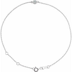 Sterling Silver 1/10 CT Natural Diamond 6 1/2-7 1/2" Bracelet