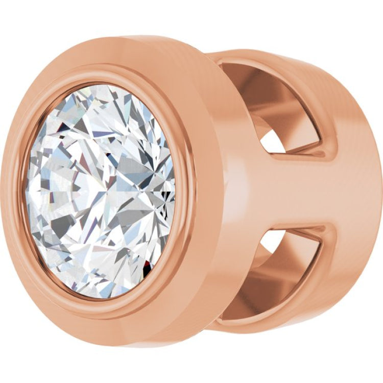 14K Rose Gold .06 CT Natural Diamond Slide Pendant