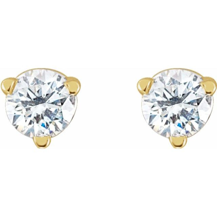 14K Yellow Gold .03 CTW Natural Diamond Earrings