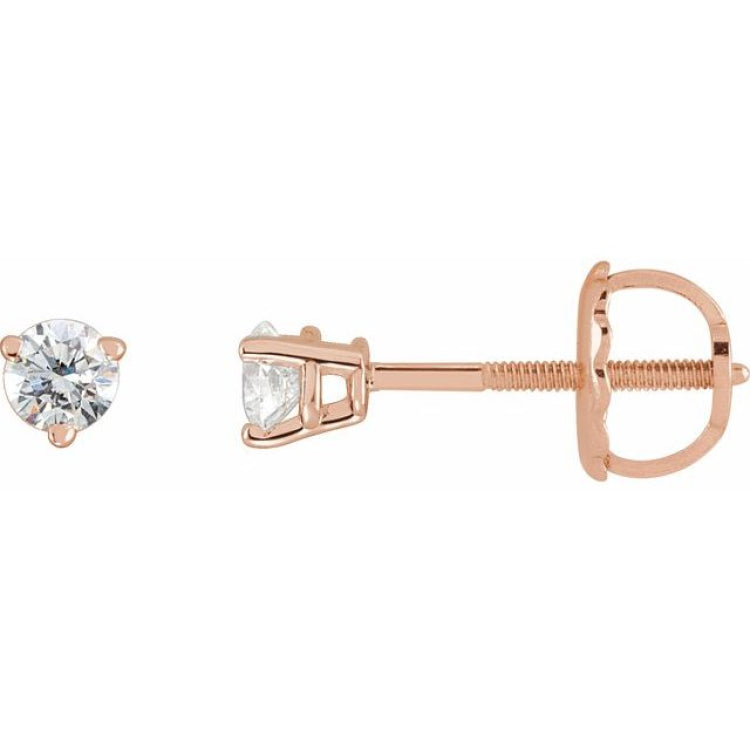14K Rose Gold .03 CTW Natural Diamond Earrings