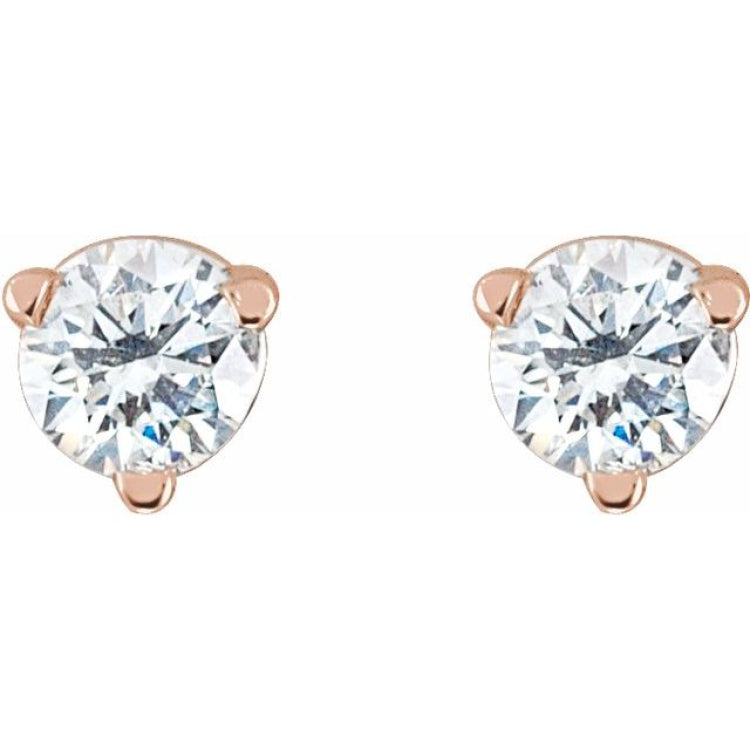 14K Rose Gold .06 CTW Natural Diamond Earrings