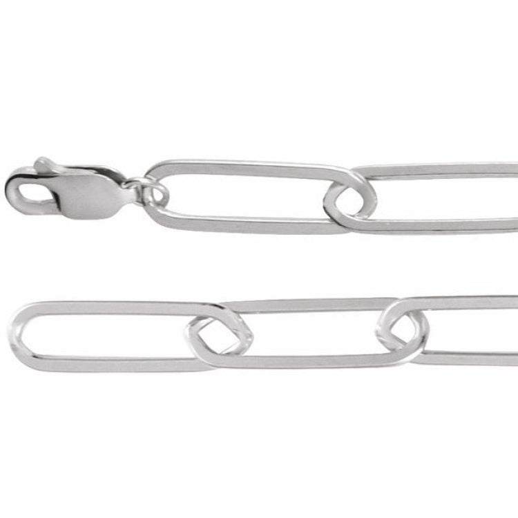 Sterling Silver 6.2 mm Paperclip-Style 20" Chain