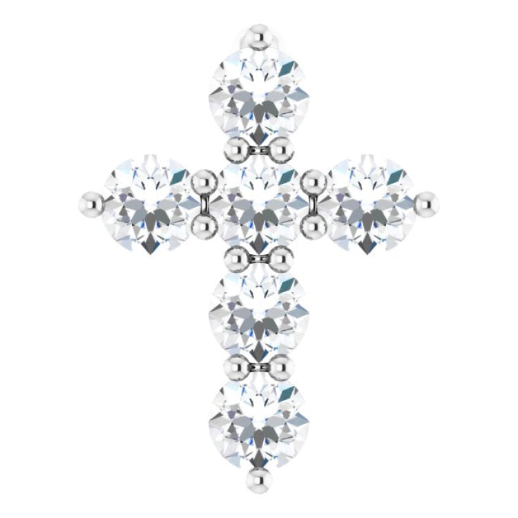 14K White Gold 1/4 CTW Lab-Grown Diamond Cross Pendant