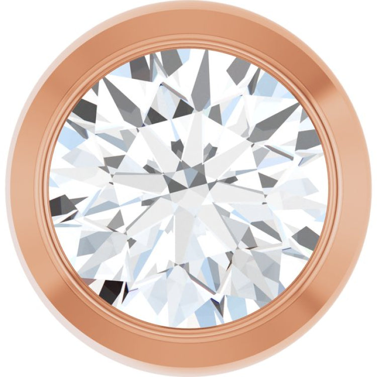 14K Rose Gold 1/3 CT Lab Grown Diamond Slide Pendant