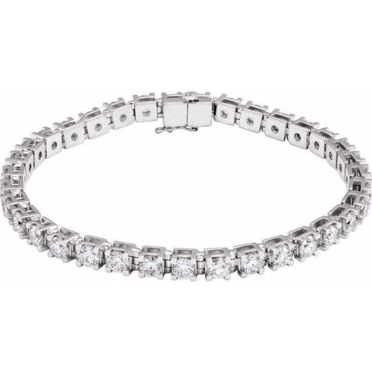 14K White Gold 8 CTW Lab-Grown Diamond Line 7 1/4" Bracelet