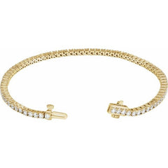 14K Yellow Gold 3 CTW Lab-Grown Diamond Line 7" Bracelet