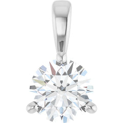 14K White Gold 1/2 CT Lab-Grown Diamond Pendant
