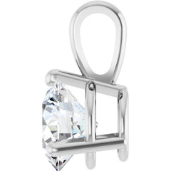 14K White Gold 1/2 CT Lab-Grown Diamond Pendant