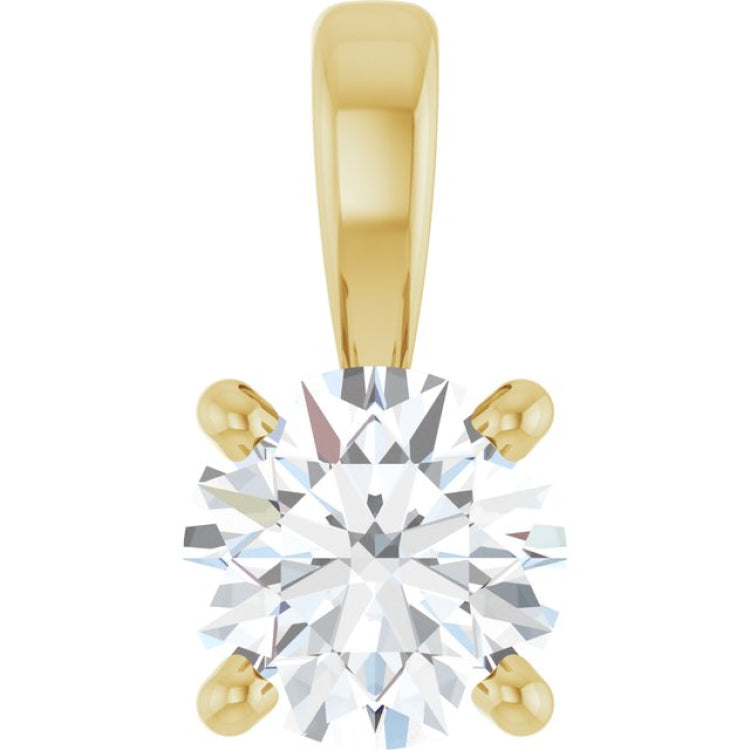 14K Yellow Gold 1/3 CT Lab-Grown Diamond Pendant