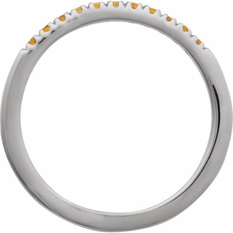 Sterling Silver Natural Citrine Stackable Ring