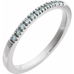 Sterling Silver Natural Aquamarine Stackable Ring
