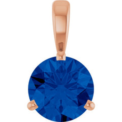 14K Rose Gold Lab-Grown Blue Sapphire Pendant