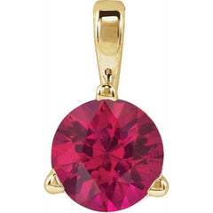14K Yellow Gold Lab-Grown Ruby Pendant
