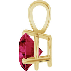 14K Yellow Gold Lab-Grown Ruby Pendant