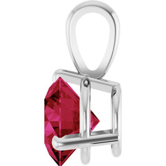 Platinum Lab-Grown Ruby Pendant