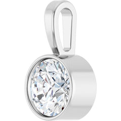 Sterling Silver 1/2 CT Lab-Grown Diamond Bezel-Set Solitaire Pendant