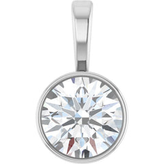 Platinum 5/8 CT Lab-Grown Diamond Bezel-Set Solitaire Pendant