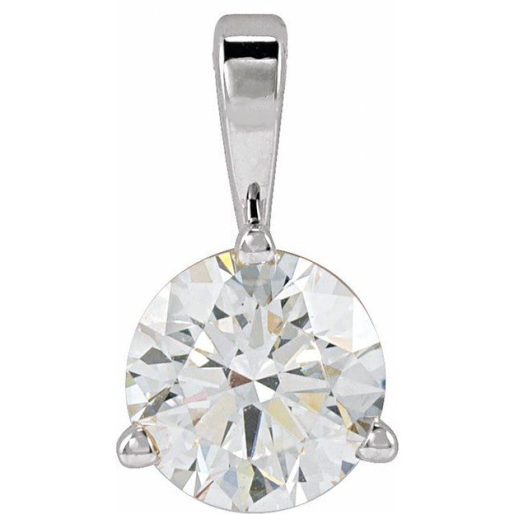 14K White Gold 5/8 CTW Natural Diamond Pendant