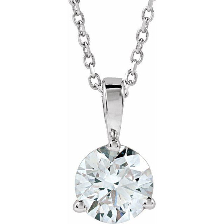 14K White Gold 1 CTW Natural Diamond 18" Necklace