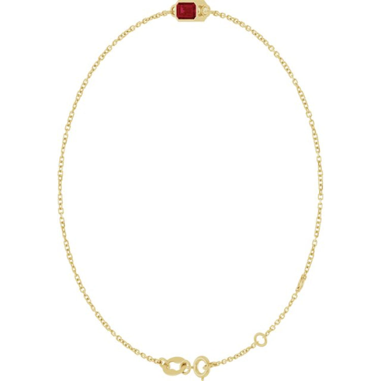14K Yellow Gold Lab-Grown Ruby 6 1/2-7 1/2" Bracelet