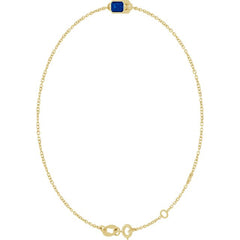 14K Yellow Gold Natural Blue Sapphire 6 1/2-7 1/2" Bracelet
