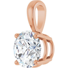 14K Rose Gold 1 1/2 CT Lab-Grown Diamond Pendant