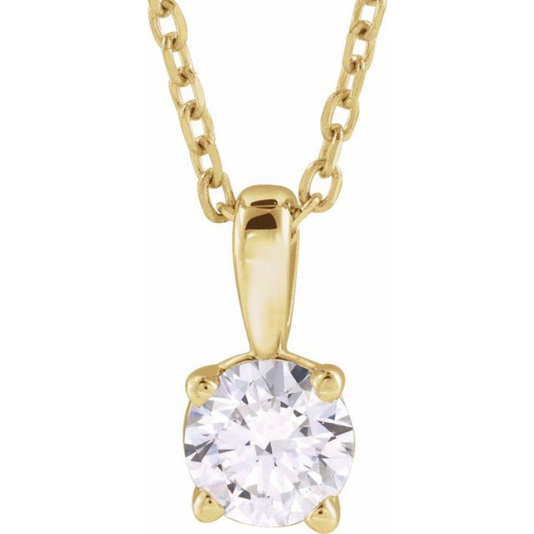 14K Yellow Gold 1/2 CT Natural Diamond 18" Necklace