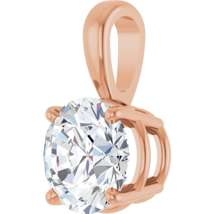 14K Rose Gold 1 1/4 CT Lab-Grown Diamond Pendant
