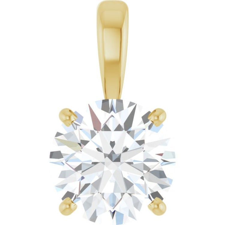 14K Yellow Gold 2 CT Lab-Grown Diamond Pendant