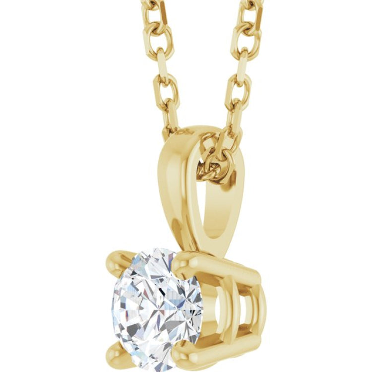 14K Yellow Gold 1/4 CT Lab-Grown Diamond 18" Necklace