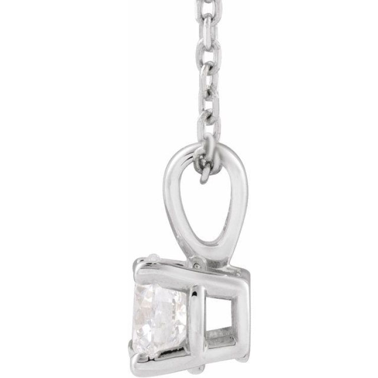 14K White Gold 1 1/4 CT Lab-Grown Diamond 18" Necklace