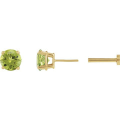 14K Yellow Gold Natural Peridot Earring