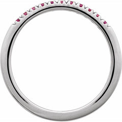 10K White Gold Natural Ruby Stackable Ring