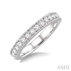 1/4 Ctw Round Cut Diamond Wedding Band in 14K White Gold