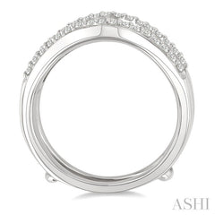 1 1/10 Ctw Baguette and Round Cut Diamond Insert Ring in 14K White Gold