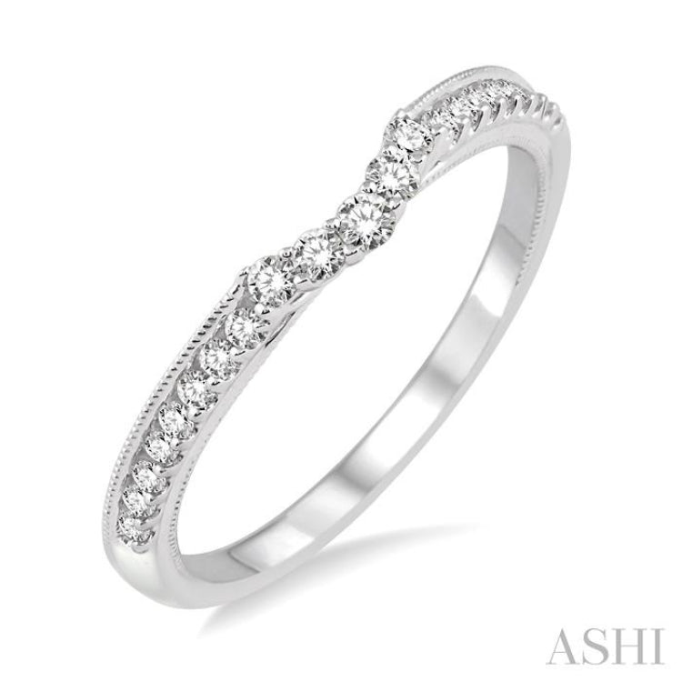 1/4 Ctw Round Cut Diamond Wedding Band in 14K White Gold
